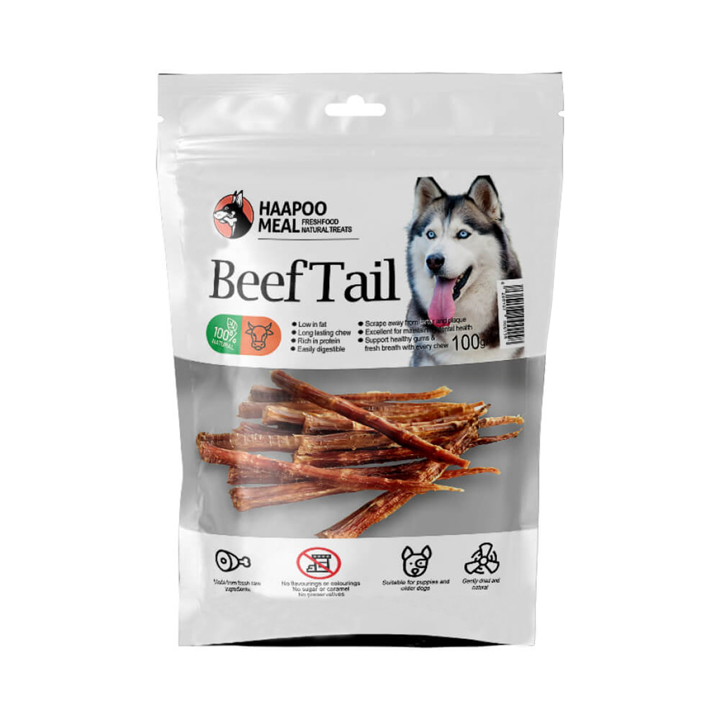 تشویقی سگ هاپومیل مدل دم گاو Beef Tail XS وزن 50 گرم