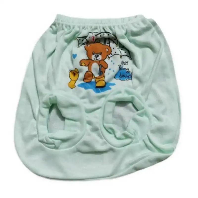 شورت نوزادی مدل عینکی طرح خرس رنگ ابی