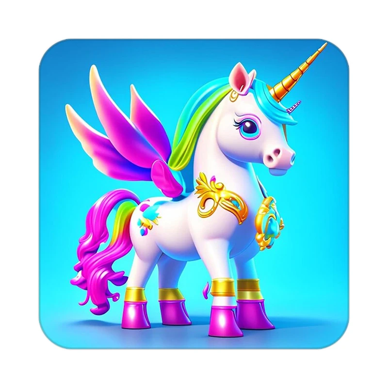 زیر لیوانی کاکتی طرح اسب تک شاخ و یونیکورن مدل mp28888