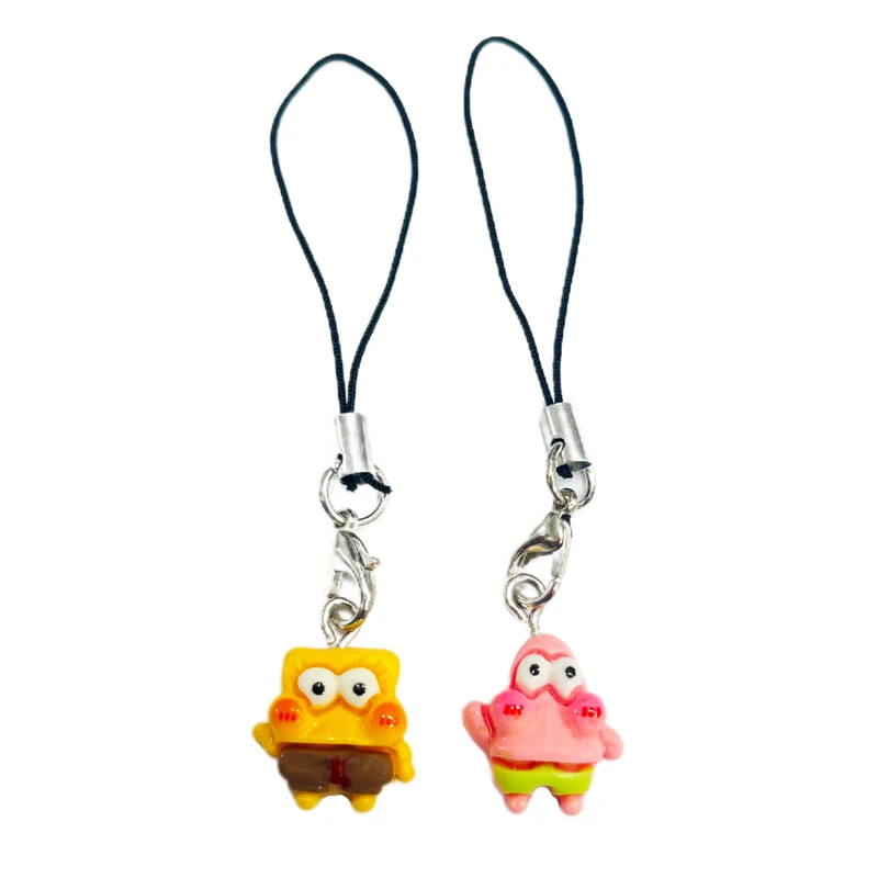 آویز موبایل مدل باب اسفنجی و پاتریک عروسکی کد 036  مجموعه 2 عددی