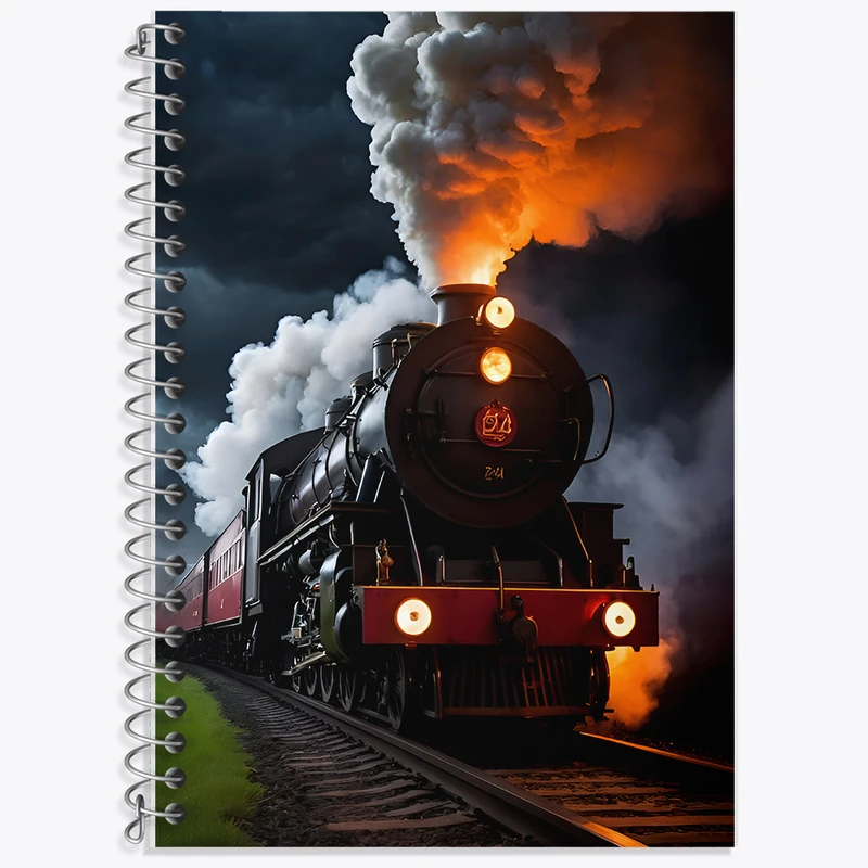 دفتر زبان 50 برگ خندالو مدل دو خط طرح قطار کد F8061