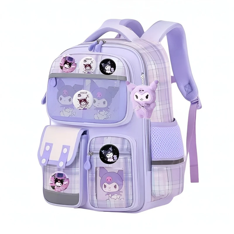 کوله پشتی مدرسه مدل تانکی چهارخانه ای کرومی کد 20282