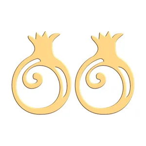گوشواره طلا 18 عیار زنانه فرشته مدل انار WEL-000099