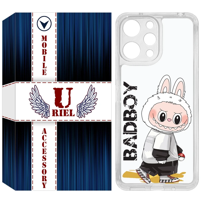 کاور یوریل قاب مدل Clear کد 103 طرح لبوبو Labubu مناسب برای گوشی موبایل شیائومی Redmi 12 4G / 12 5G