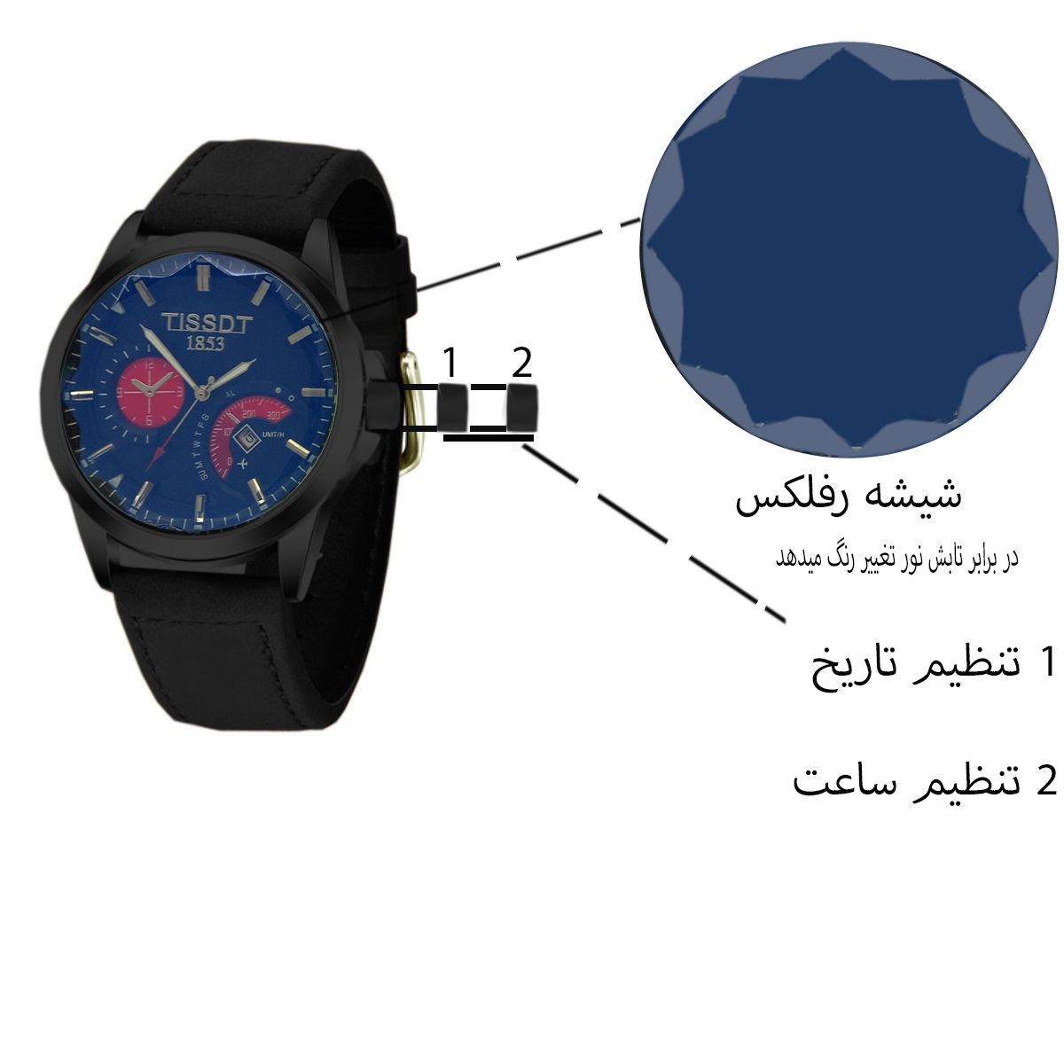 ساعت مچی عقربه‌ای مردانه مدل کلاسیک سه موتور کد 258 -  - 8