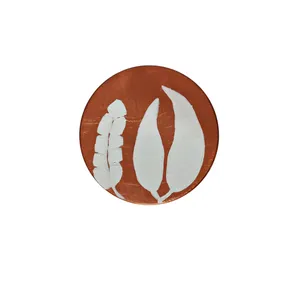 بشقاب دیوارکوب سفالی طرح برگ کد E703-S