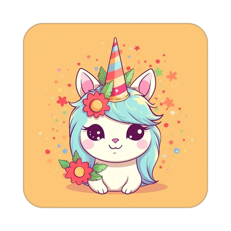 زیر لیوانی کاکتی طرح اسب تک شاخ و یونیکورن مدل mp29517