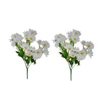 گل مصنوعی مدل بوته بابونه مجموعه ۲ عددی