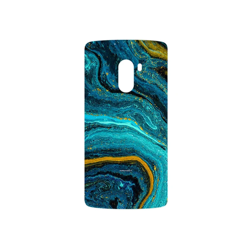 برچسب پوششی ماهوت مدل Turquoise marblewith golden streaks مناسب برای گوشی موبایل لنوو A7010
