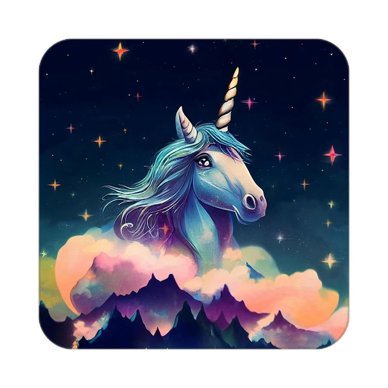 زیر لیوانی کاکتی طرح اسب تک شاخ و یونیکورن مدل mp31747