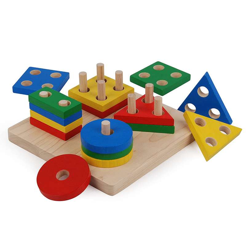بازی فکری مدل Plan Toys Geometric Sorting Board