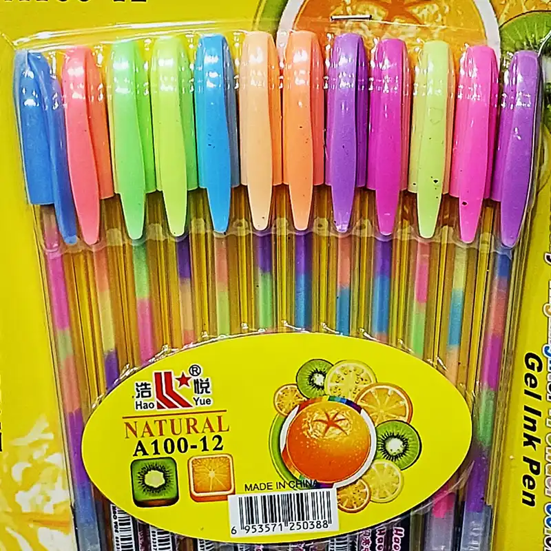 خودکار رنگی مدل میوه ای بسته 12 عددی