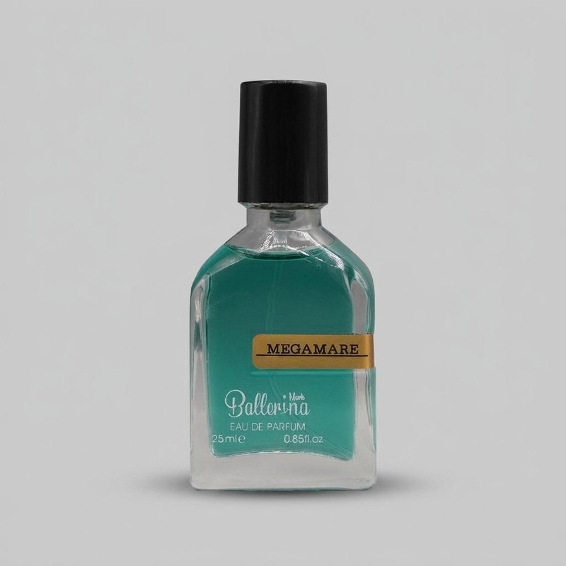 عطر جیبی زنانه بالرینا مدل مگاماره MEGAMARE با رایحه خنک، تلخ حجم 25 میلی‌ لیتر