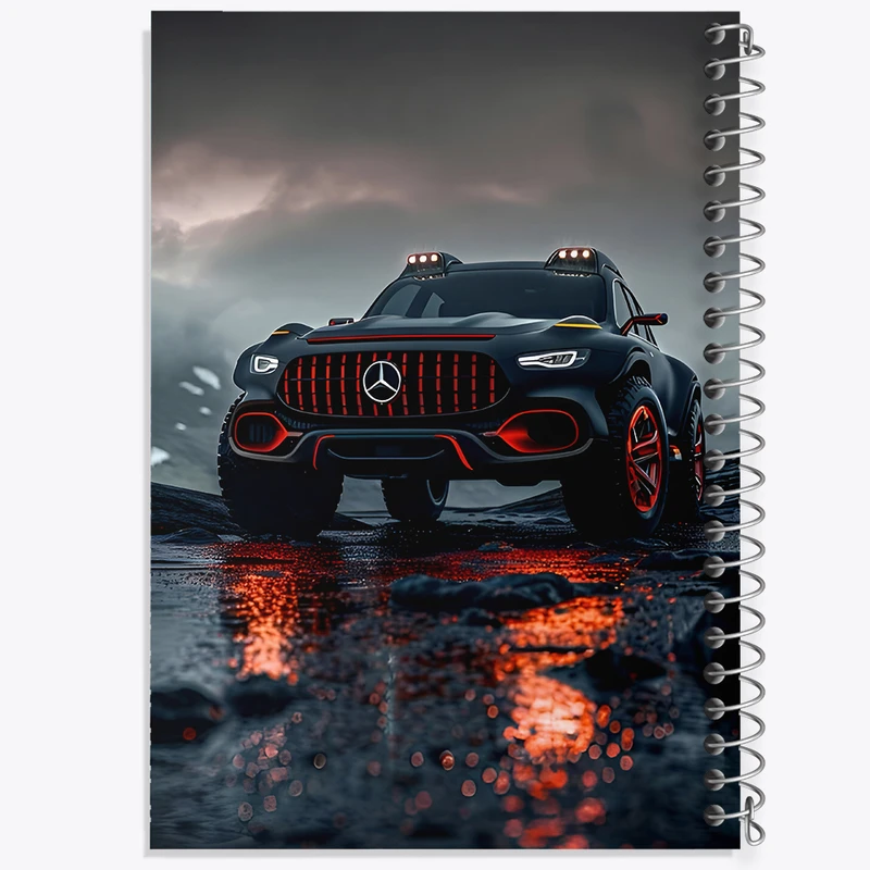 دفتر شطرنجی 50 برگ خندالو طرح ماشین بنز کد F7065