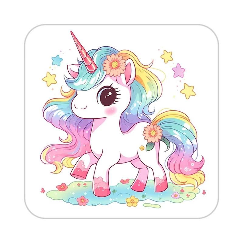 زیر لیوانی کاکتی طرح اسب تک شاخ و یونیکورن مدل mp29751