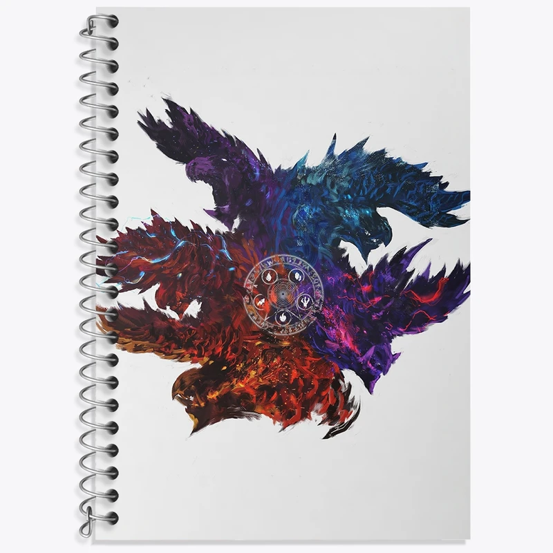 دفتر زبان 50 برگ خندالو مدل دو خط طرح بازی شکارچی هیولا (Monster Hunter) کد 33237