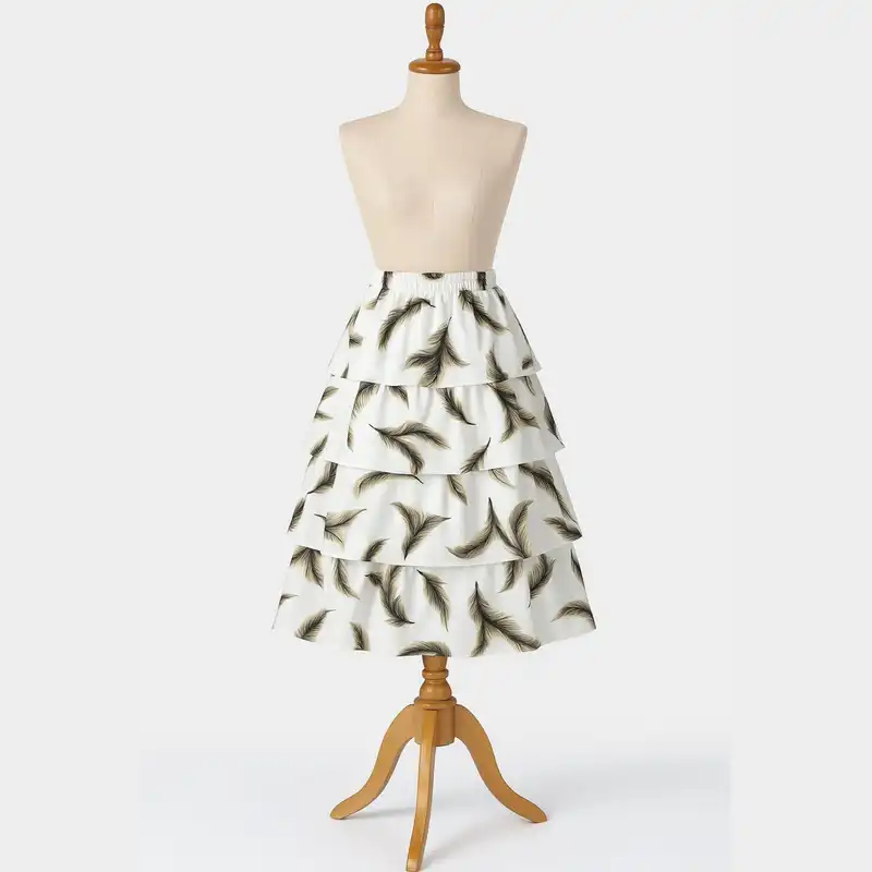 دامن چین‌دار زنانه کد 0317 رنگ سفید