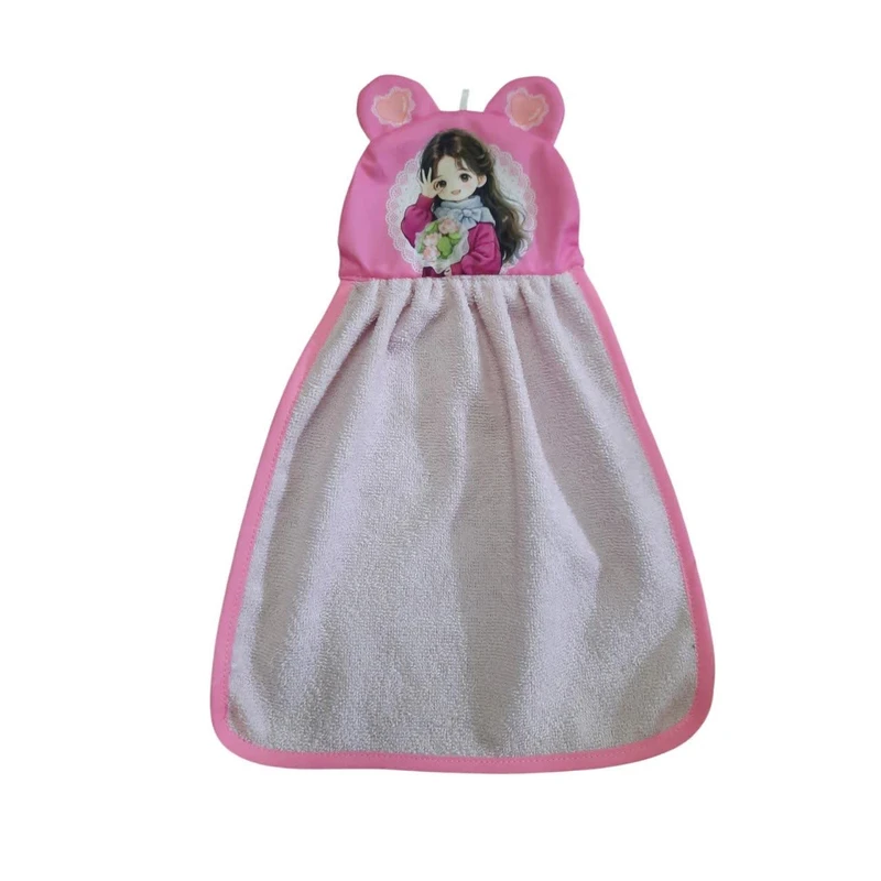 حوله آشپزخانه مدل دختر و گل سایز 41x25 سانتی متر