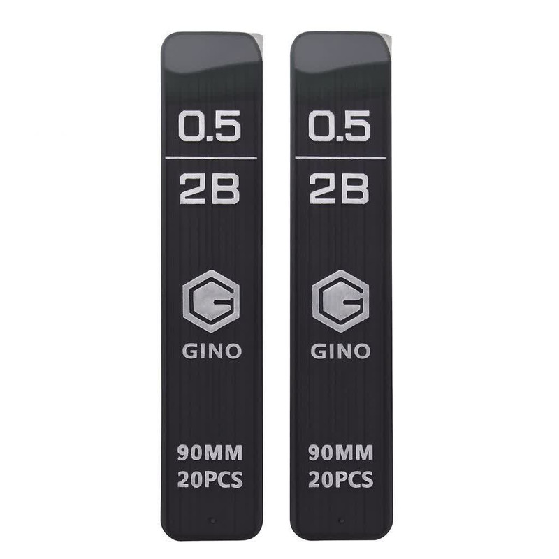 نوک مداد نوکی 0.5 میلی متری جینو مدل 90mm-2B-0.5 بسته دو عددی
