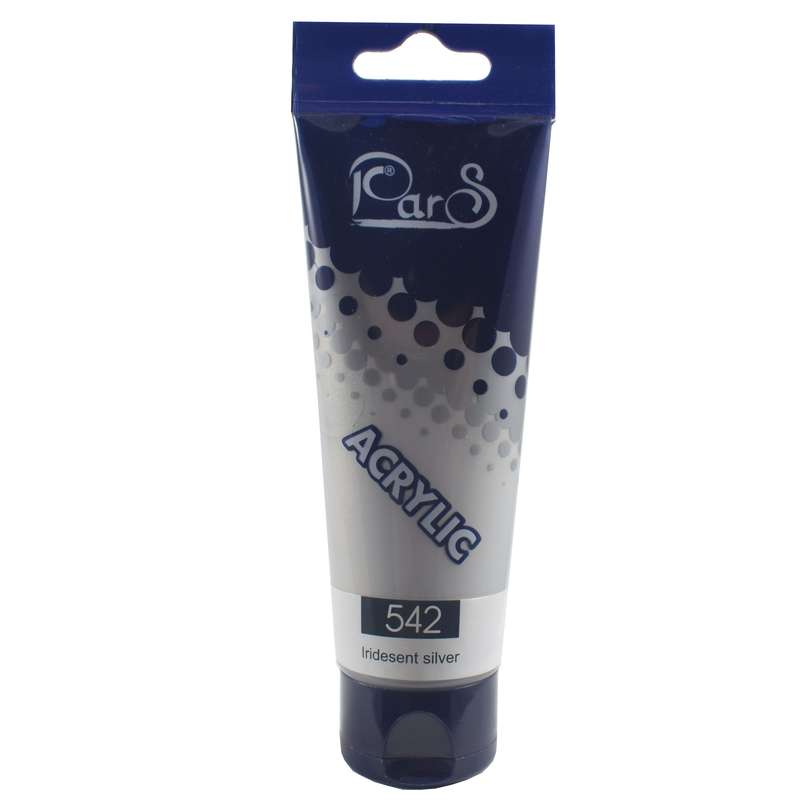 رنگ اکریلیک پارس کد 542 lridesent silver حجم 75 میلی لیتر