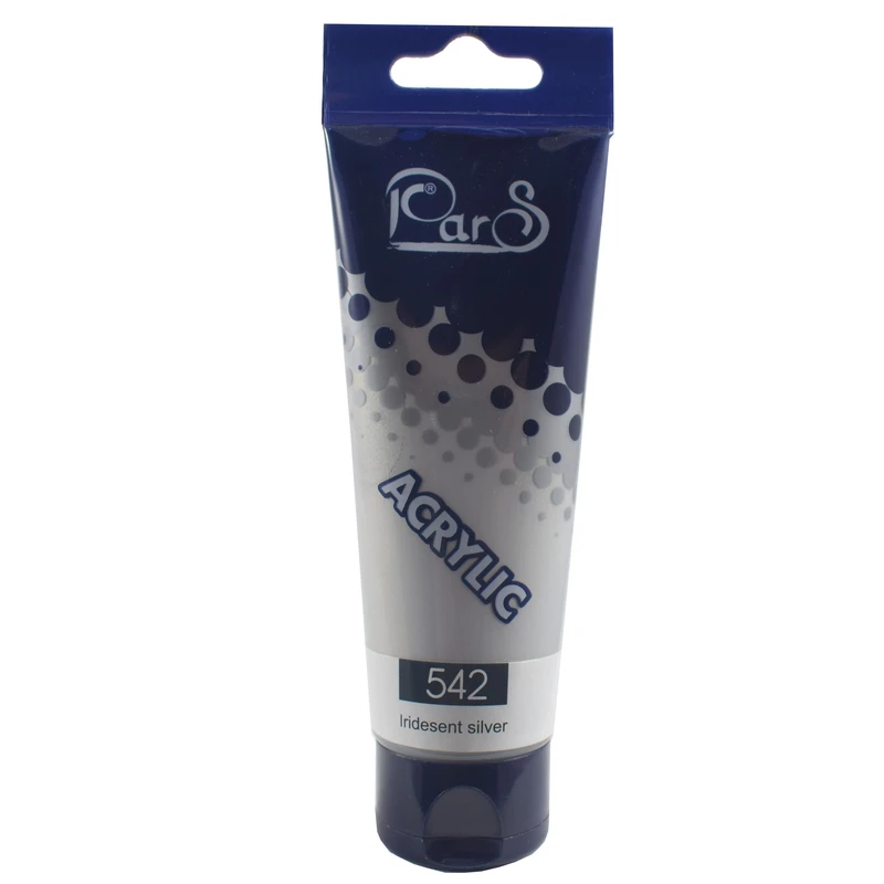 رنگ اکریلیک پارس کد 542 lridesent silver حجم 75 میلی لیتر