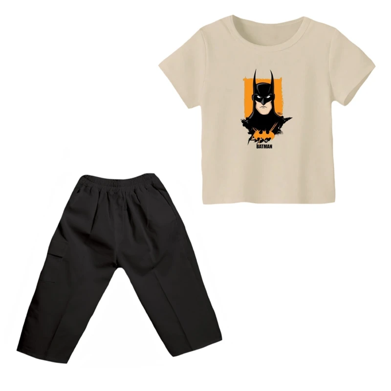 ست تی شرت و شلوارک پسرانه مدل بتمن کد ۱۳