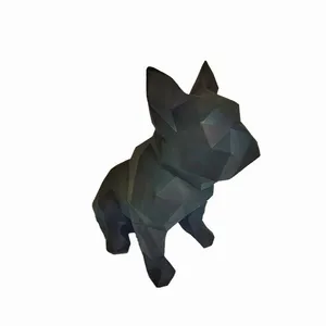 مجسمه مدل سگ نشسته هندسی