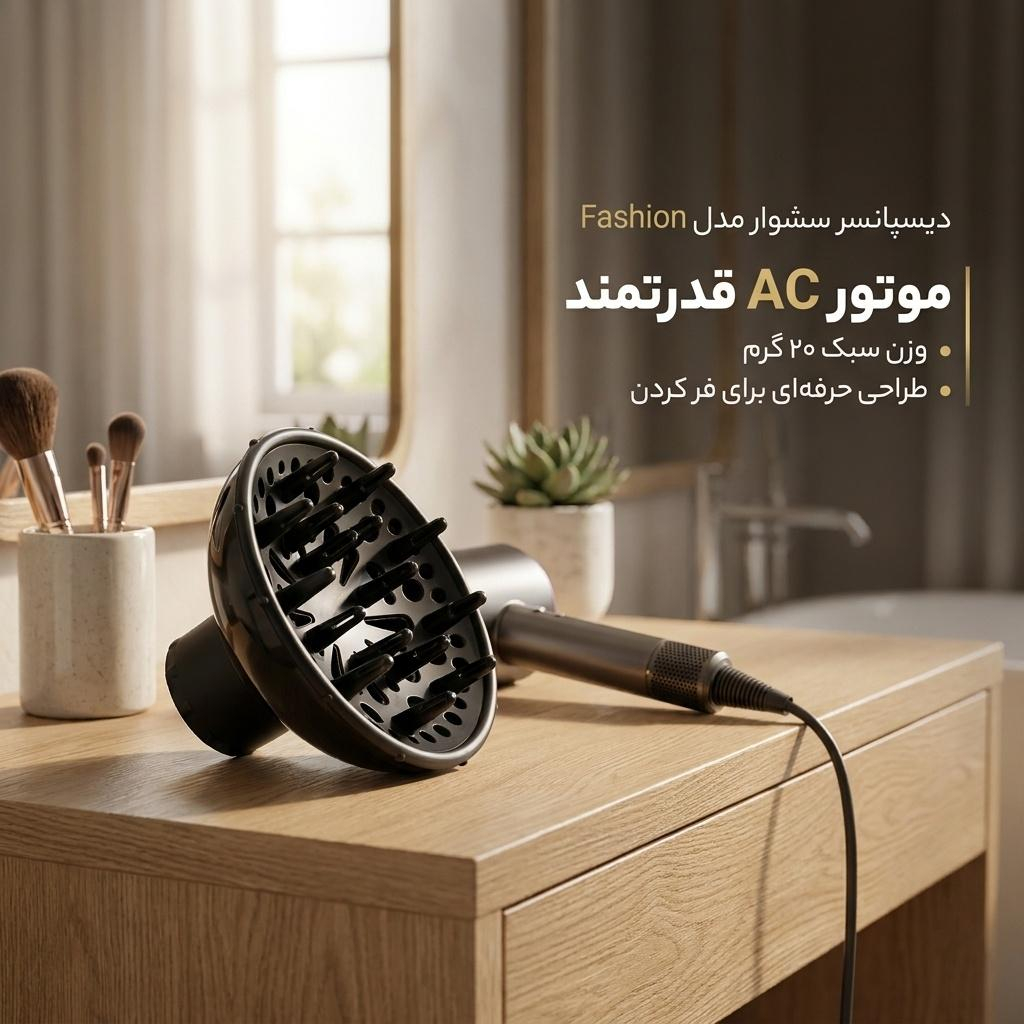 دیسپانسر سشوار مدل Fashion با موتور AC و وزن 20 گرم