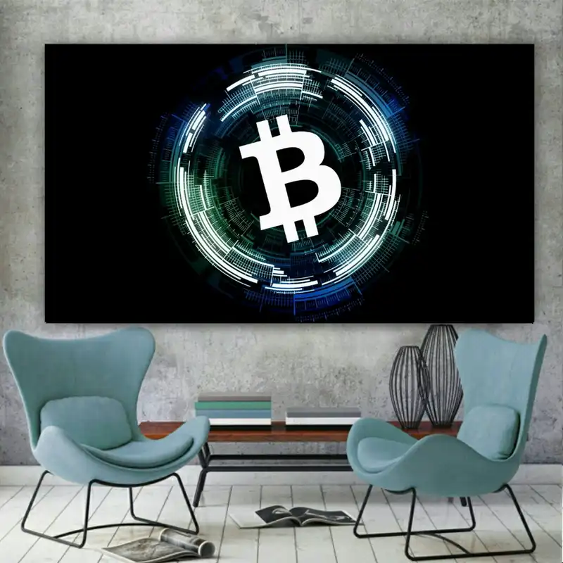 پوستر پارچه ای طرح ارز دیجیتال مدل بیت کوین کد SDP9074