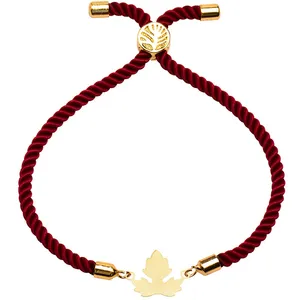 دستبند طلا 18 عیار زنانه الن نار مدل برگ ELN2235