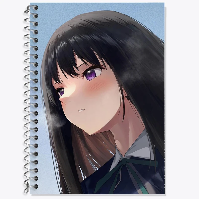 دفتر زبان 50 برگ خندالو مدل سه خط طرح تاکینا انیمه لیکوریس ریکویل Lycoris Recoil کد 23004