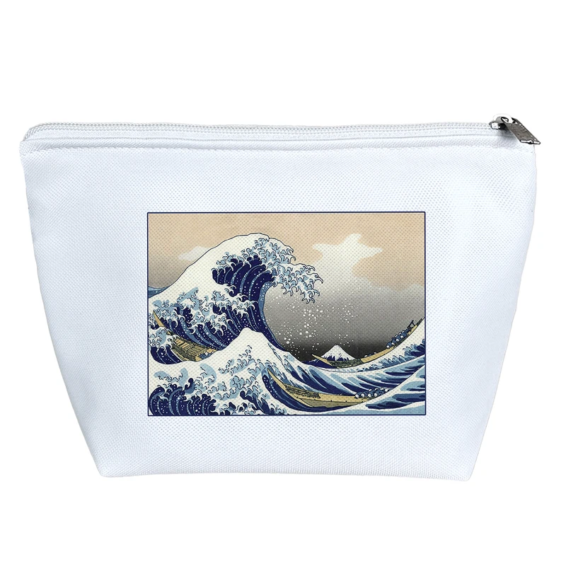 کیف لوازم آرایش دخترانه خندالو مدل نقاشی موج عظیم کاناگاوا کد H373