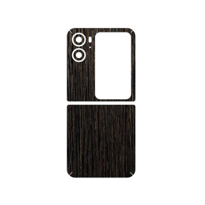برچسب پوششی ماهوت مدل Dark-Gold-Stripes-Wood مناسب برای گوشی موبایل اپو Find N2 Flip