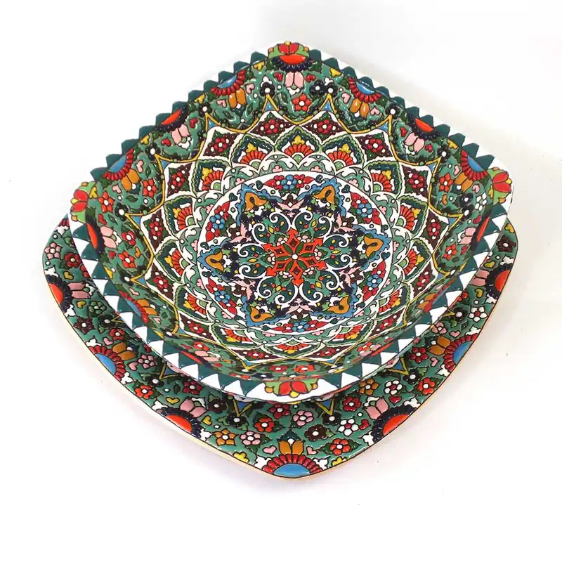 ست کاسه و بشقاب میناکاری کد 20