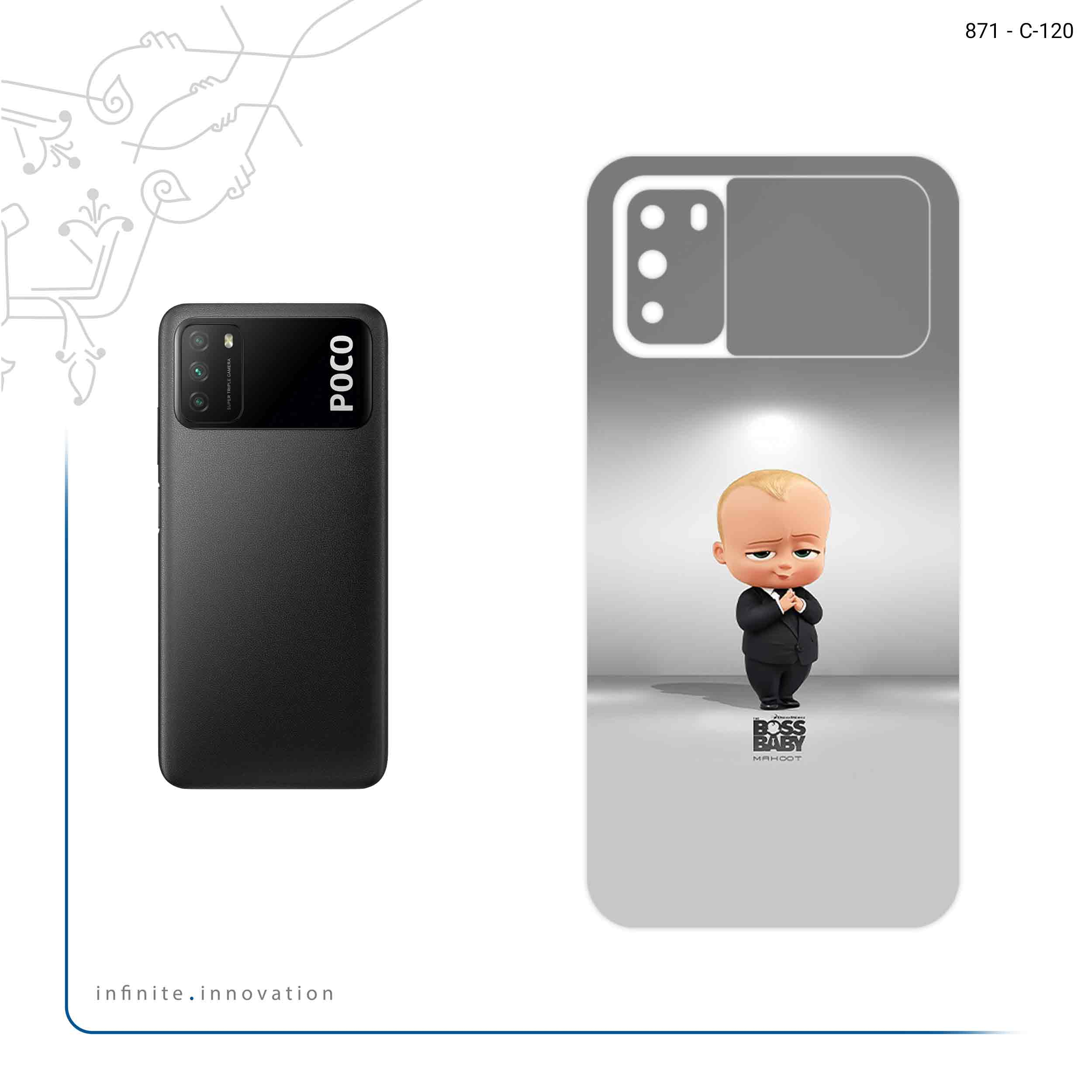 برچسب پوششی ماهوت مدل The Boss Baby مناسب برای گوشی موبایل شیائومی Poco M3