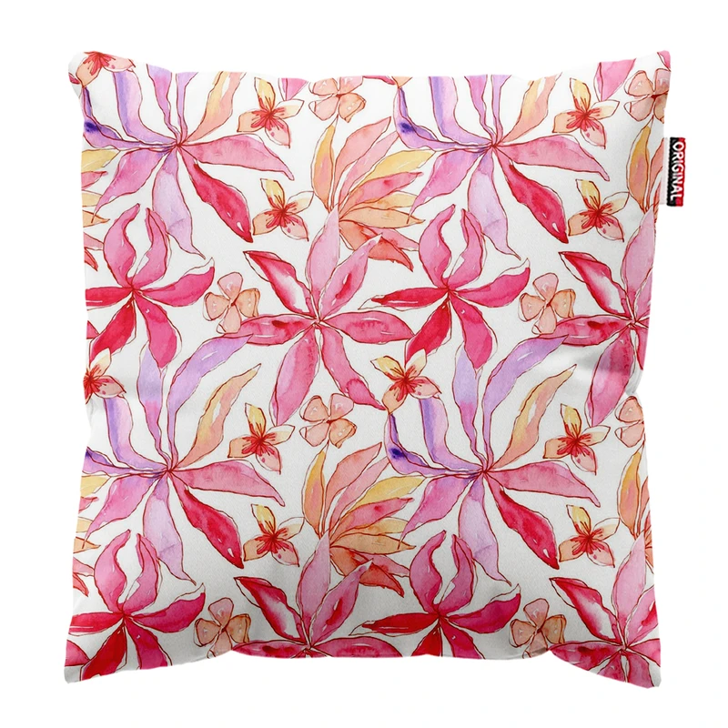 کوسن پاد آفرین مدل مینیمال طرح گل و برگ کد PK303566 سایز 30*30 سانتی متر