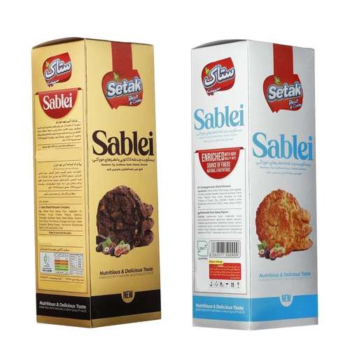 بیسکوییت چند غله حاوی فندوق و بادام زمینی و انجیر و تخمه آفتابگردان و کنجد ستاک - 280 گرم مجموعه 2 عددی