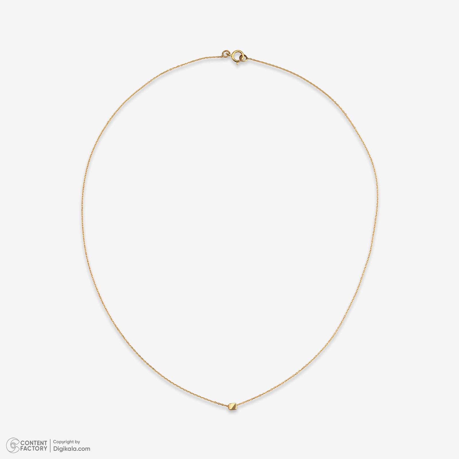 گردنبند طلا 18 عیار زنانه با زنجیر حلقهای (فلامینگو) وی گالری مدل تک مکعب کد NC3985 - - 2