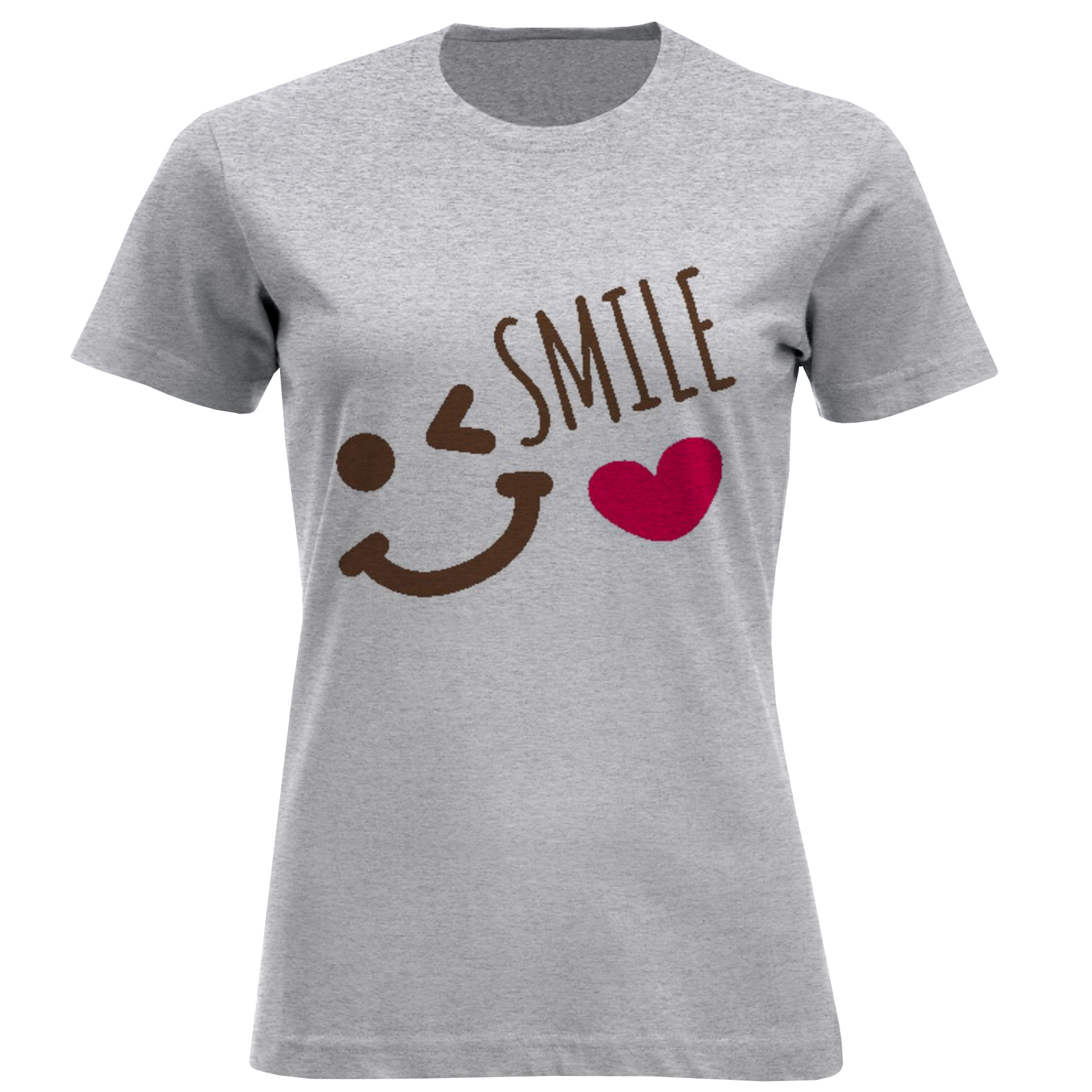 تی شرت آستین کوتاه زنانه مدل قلب ولبخند F1512