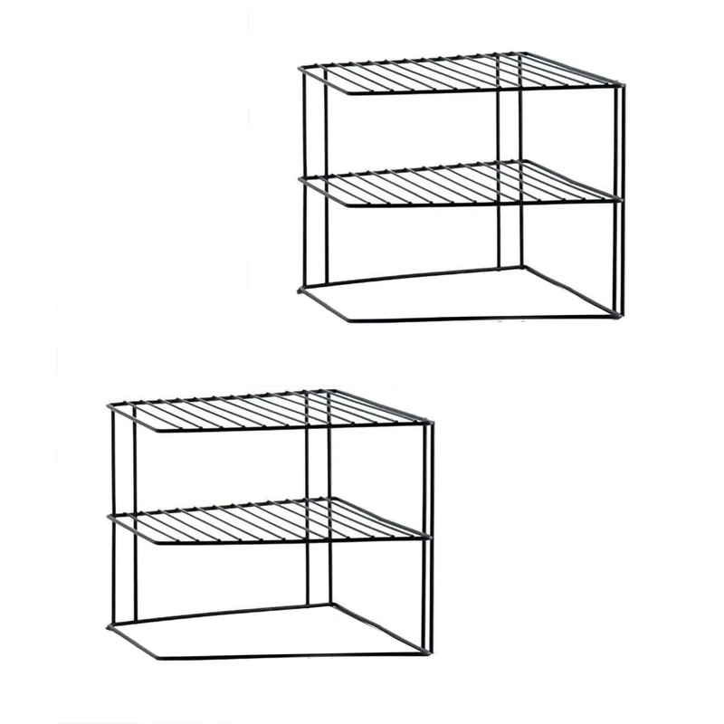 ارگانایزر سالوت مدل راف نظم دهنده گوشه کابینتی دو طبقه بسته دو عددی