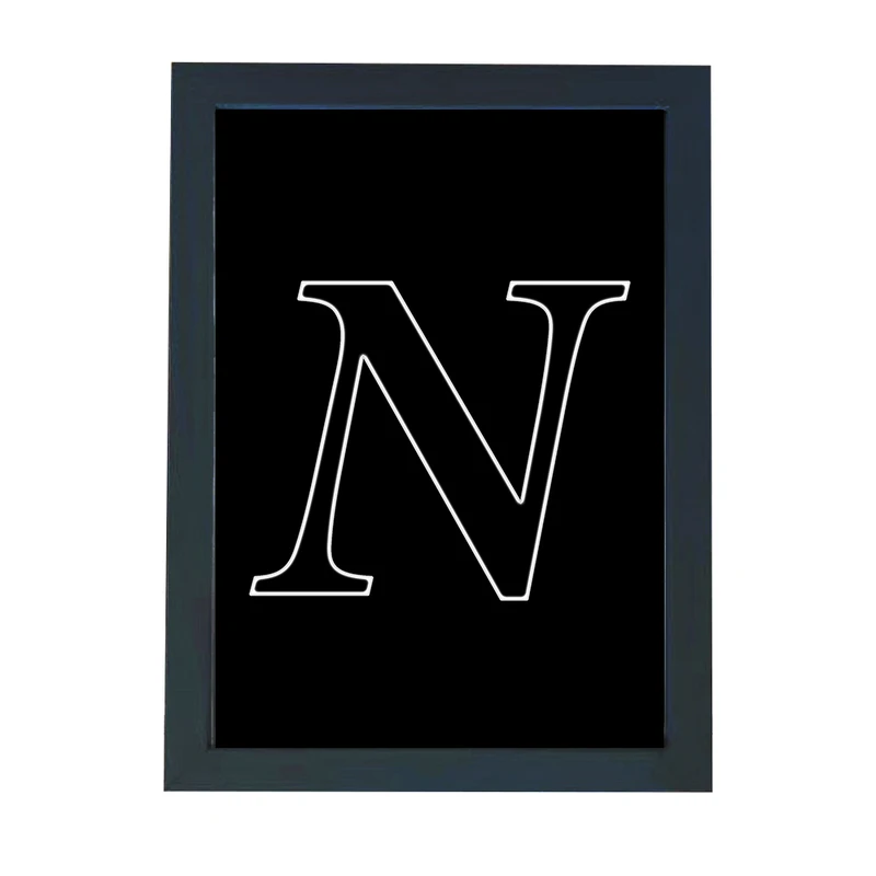 تابلو گالری چهره پرداز رخ مدل حرف N طرح عاشقانه دکوری کد Alphabet_10017