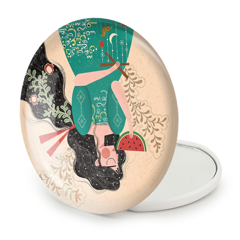 آینه جیبی خندالو طرح شب یلدا مدل تاشو کد 20403