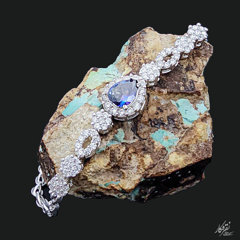 دستبند نقره زنانه مسعود جلالی نقره کار مدل Tanzanite-01