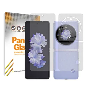 Panzer Glass Resistant model matte screen protector suitable for Tecno Phantom V Flip mobile phone along with the back of the phone