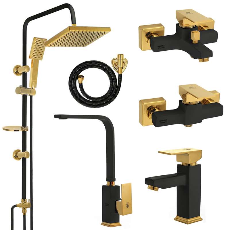 ست شیرآلات نایریکا مدل فلت کد B-02 یونیورست مجموعه 6 عددی ست شیرآلات نایریکا مدل فلت کد B-02 یونیورست مجموعه 6 عددی