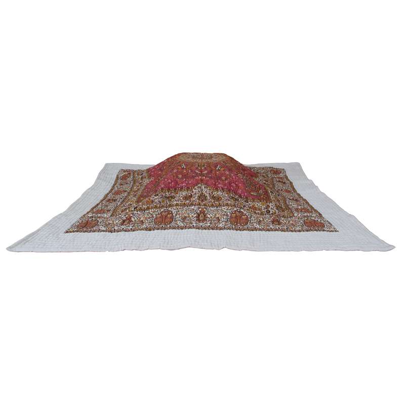 لحاف کرسی ترمه مدل خاتون کد 131 سایز 350x350 سانتی متر