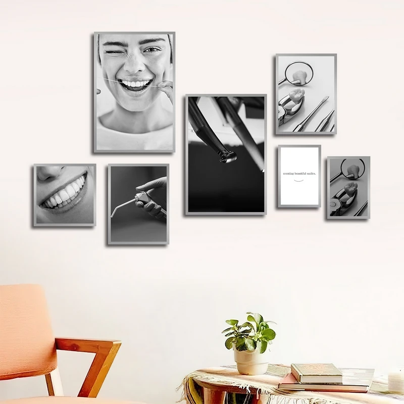 تابلو بکلیت طرح لبخند و دندانپزشکی مدل SI-2277 مجموعه 7 عددی