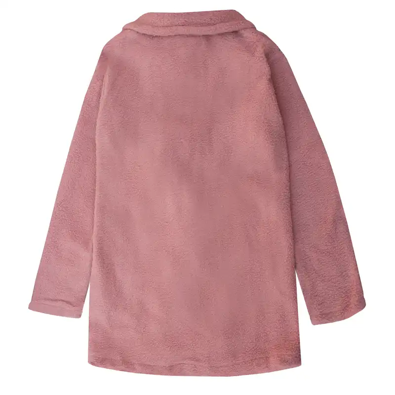 پالتو زنانه مدل تدی رنگ گلبهی