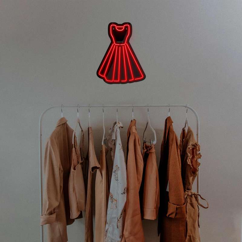 چراغ دیواری نئون دیزاین مدل Women-Clothes-BL_RD