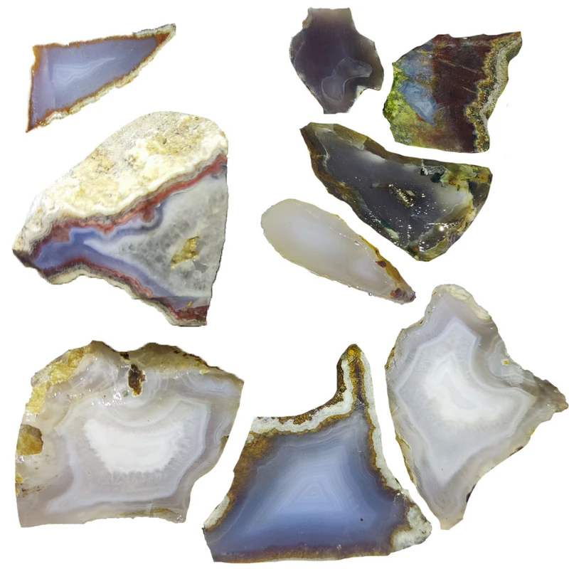 سنگ راف عقیق شجر مدل G14 مجموعه 9 عددی